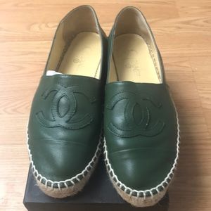 Forest green espadrilles